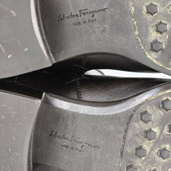 Salvatore Ferragamo Boots Womens 9.5 M Brown Leather Tall Riding Calf Pull Zip - Picture 11 of 16